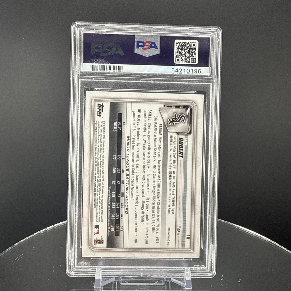 2020 Bowman Luis Robert #18 Rookie PSA‎ 9 Chicago White Sox Baseball Card